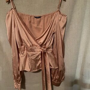 SHEIN Sateen Peplum Top Size M